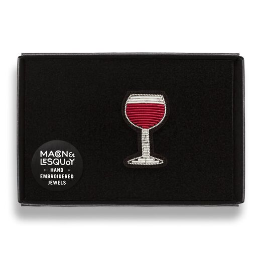 Red Wine Embroidered Brooch by Macon & Lesquoy